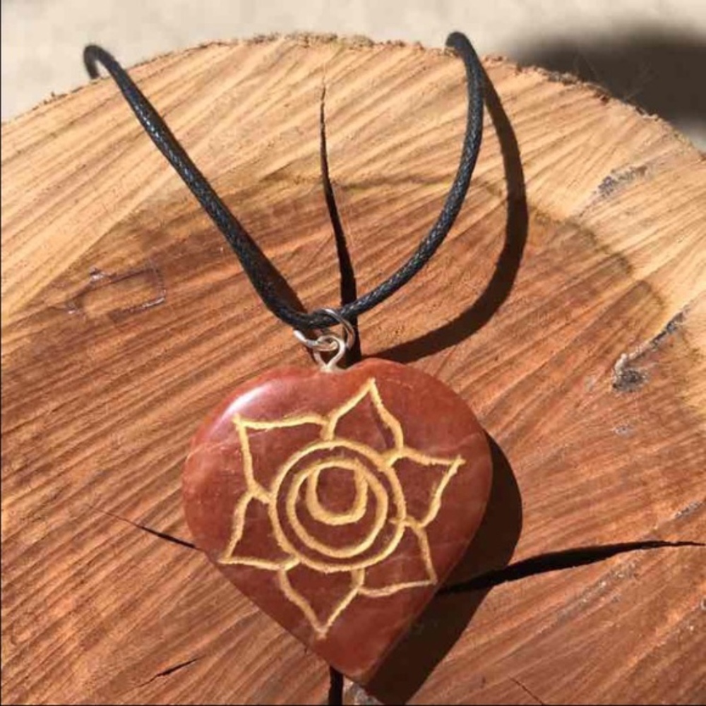 Sacral (Second) Chakra Heart Pendant necklace